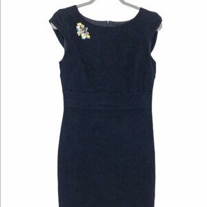Blumarine Black Velvet silhouette  dress broach